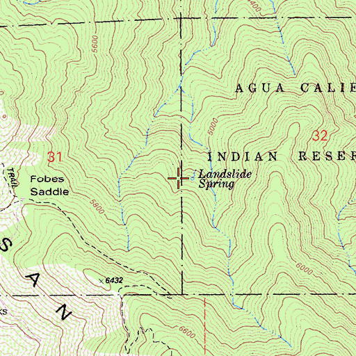 Topographic Map of Landslide Spring, CA