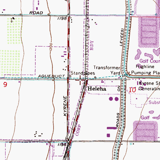 Topographic Map of Helena, AZ