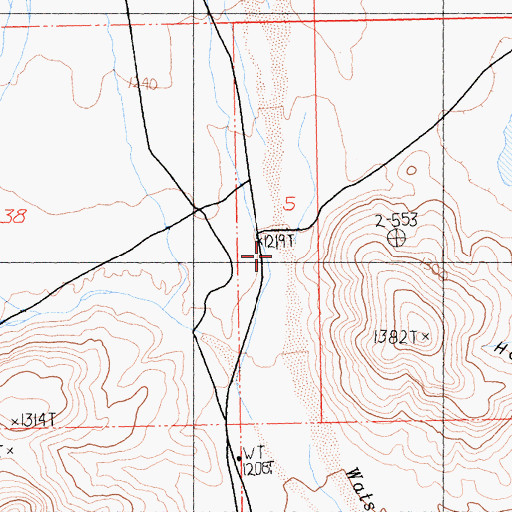 Topographic Map of Lanfair Valley, CA