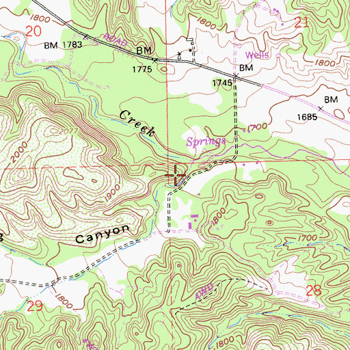 Topographic Map of Lang Canyon, CA