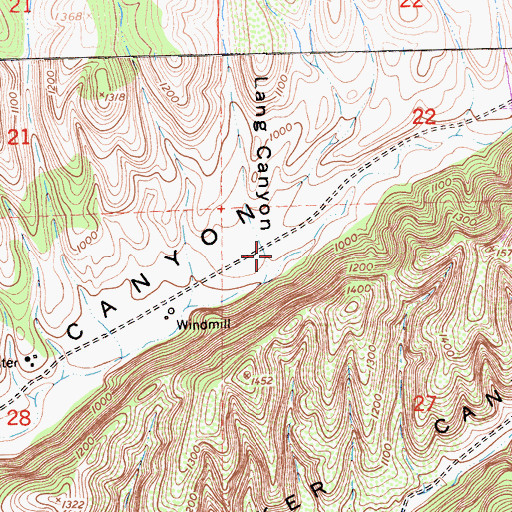 Topographic Map of Lang Canyon, CA