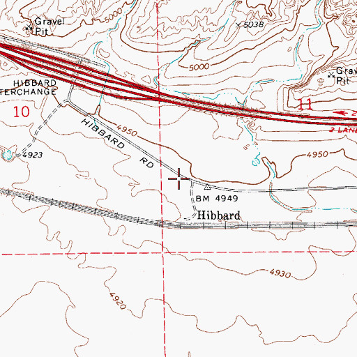 Topographic Map of Hibbard, AZ
