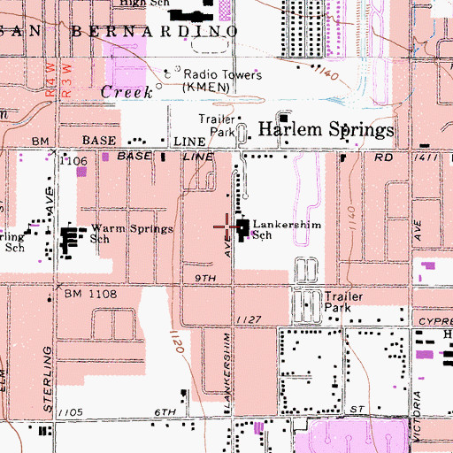 Topographic Map of Lankershim Elementary School, CA