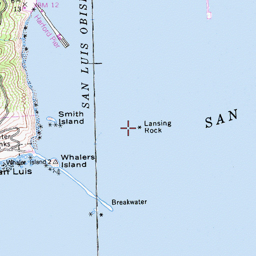 Topographic Map of Lansing Rock, CA