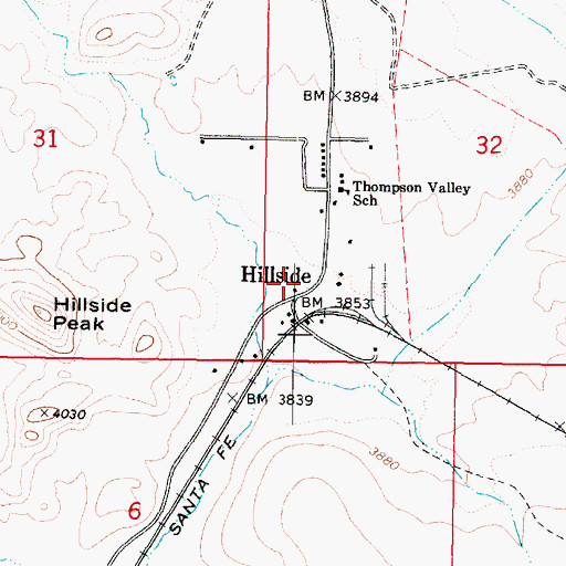 Topographic Map of Hillside, AZ