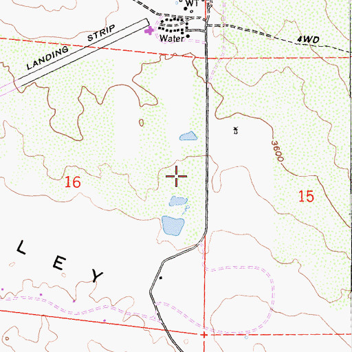 Topographic Map of Lark Canyon, CA
