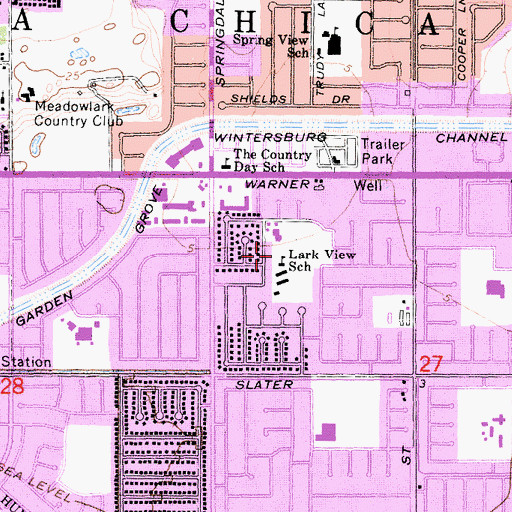 Topographic Map of Lark View School, CA