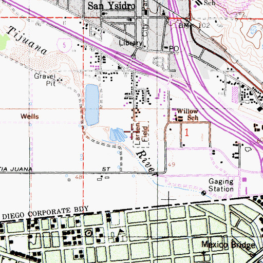 Topographic Map of Larsen Field, CA