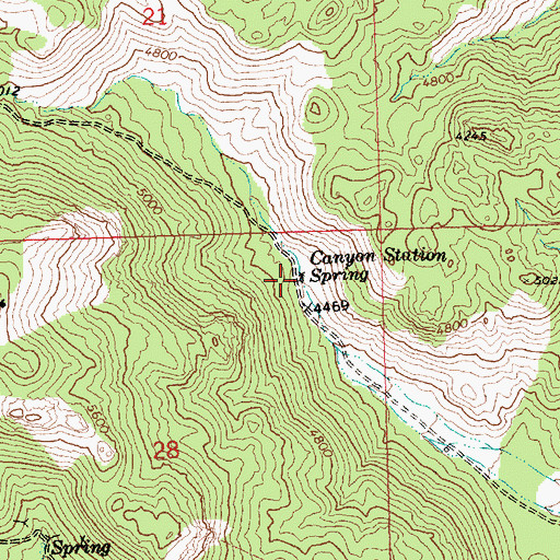 Topographic Map of Canyon Station Spring, AZ