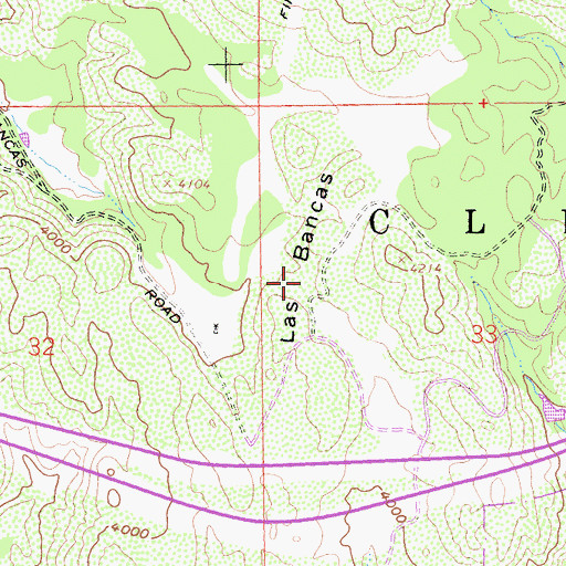 Topographic Map of Las Bancas, CA