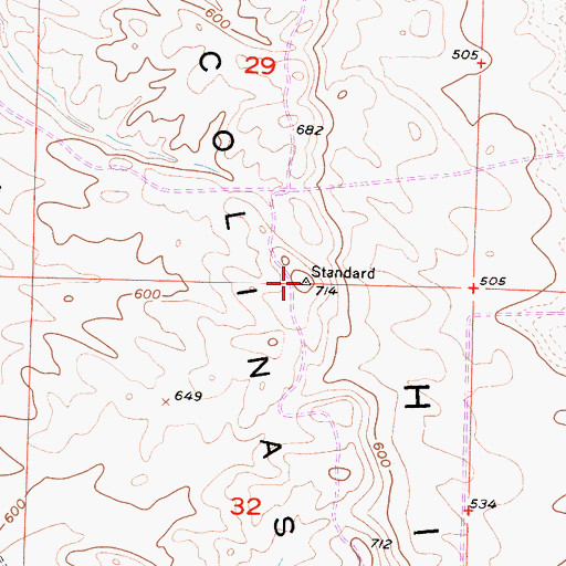 Topographic Map of Las Colinas, CA