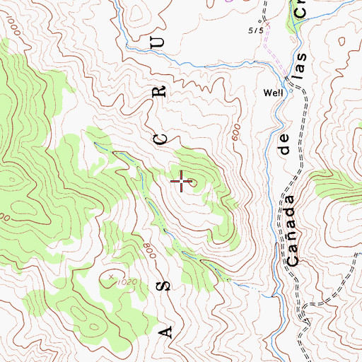 Topographic Map of Las Cruces, CA