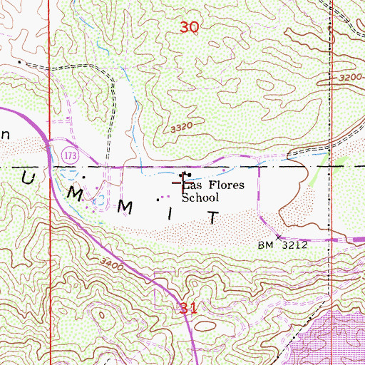 Topographic Map of Las Flores School, CA
