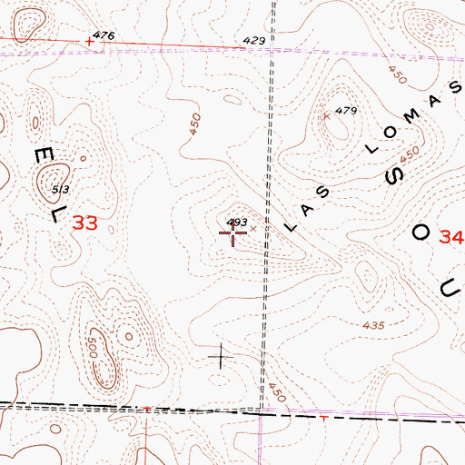 Topographic Map of Las Lomas, CA