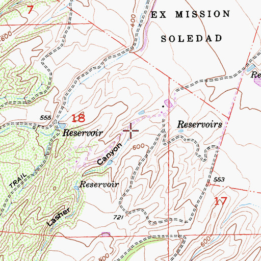 Topographic Map of Lasher Canyon, CA