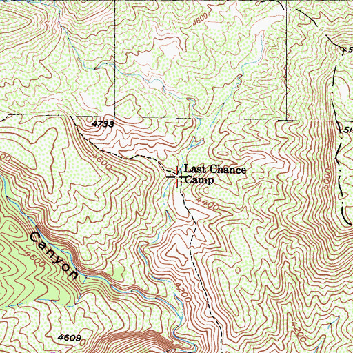 Topographic Map of Last Chance Camp, CA
