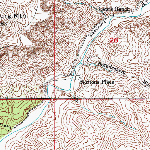 Topographic Map of Hortons Place, AZ