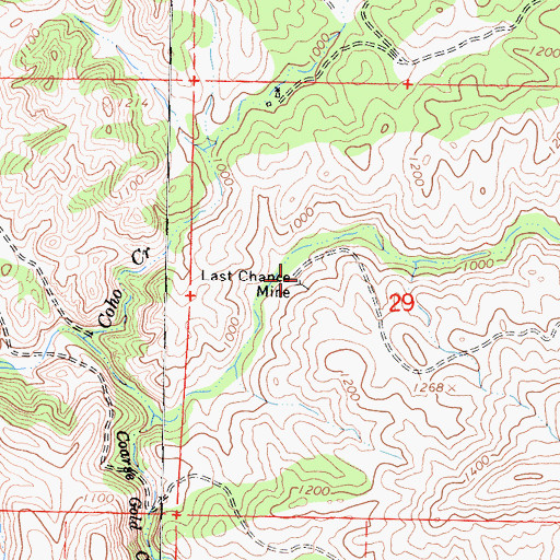 Topographic Map of Last Chance Mine, CA