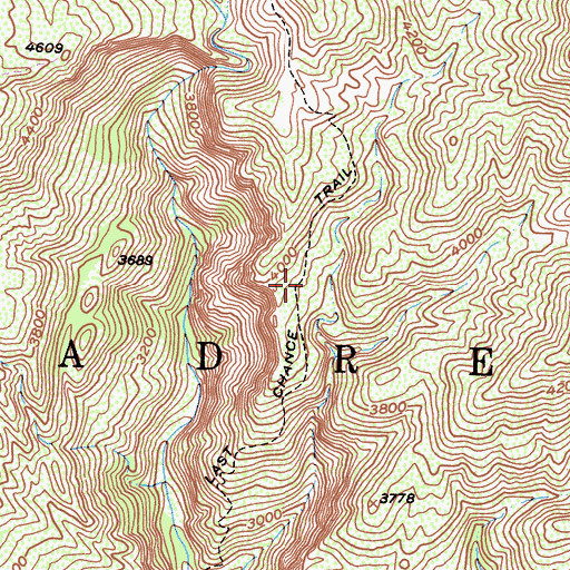 Topographic Map of Last Chance Trail, CA