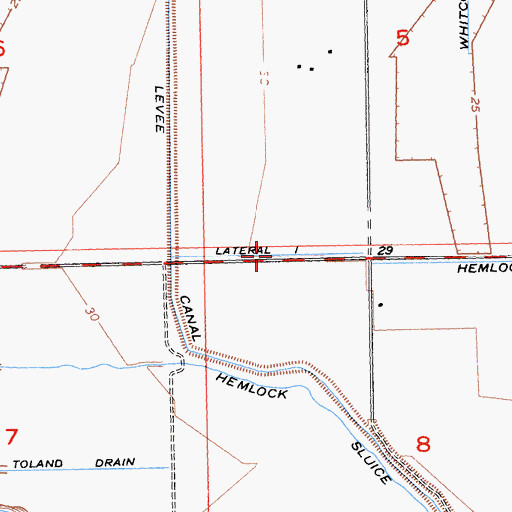 Topographic Map of Lateral One, CA