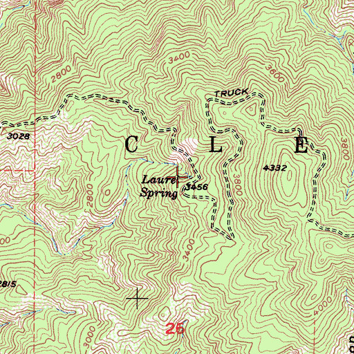 Topographic Map of Laurel Spring, CA