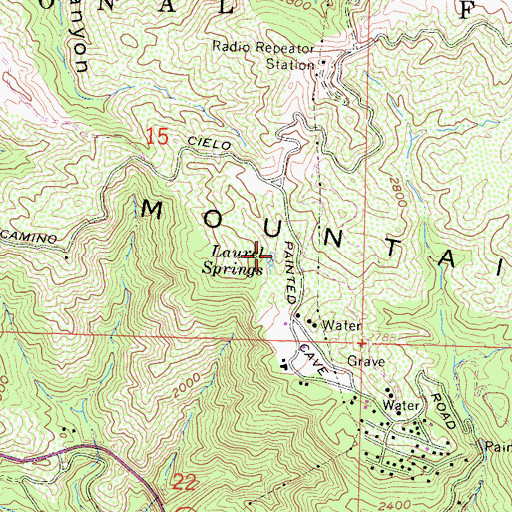 Topographic Map of Laurel Springs, CA