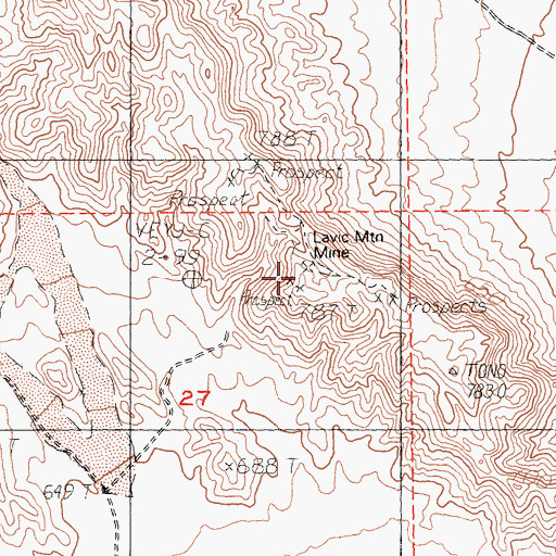 Topographic Map of Lavic Mountain Mine, CA