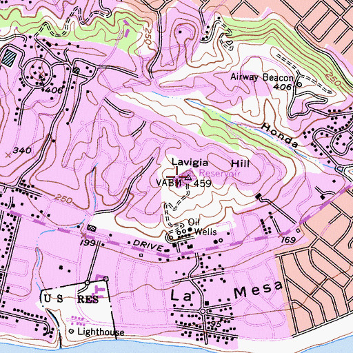 Topographic Map of Lavigia Hill, CA