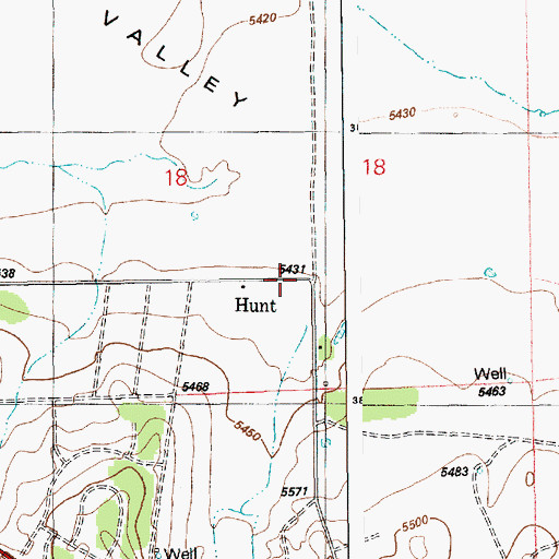 Topographic Map of Hunt, AZ