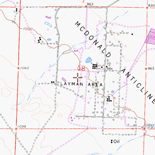 Topographic Map of Layman Area, CA