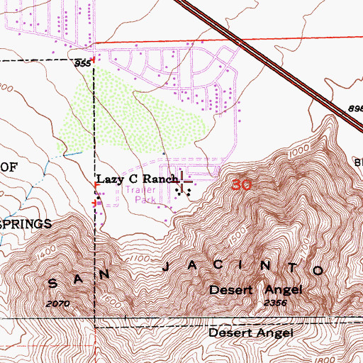 Topographic Map of Lazy C Ranch, CA