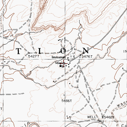 Topographic Map of Emmanuel Mission, AZ