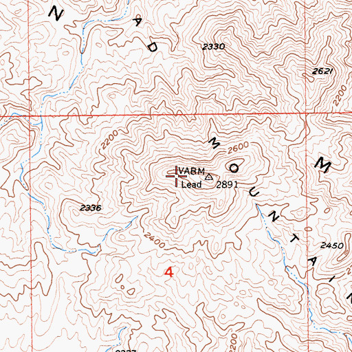 Topographic Map of Lead Mountain, CA