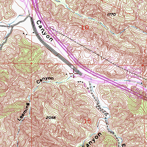 Topographic Map of Leaming Canyon, CA