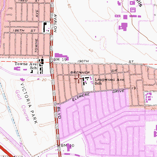 Topographic Map of Leapwood Avenue Elementary School, CA