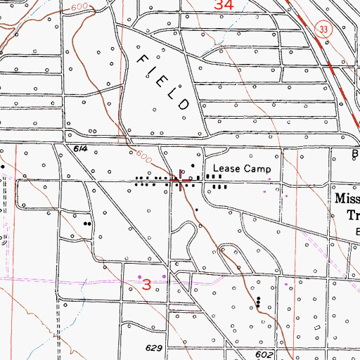 Topographic Map of Lease Camp, CA