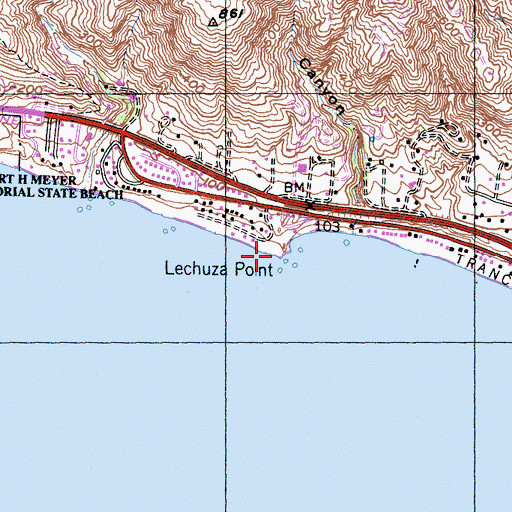 Topographic Map of Lechuza Point, CA