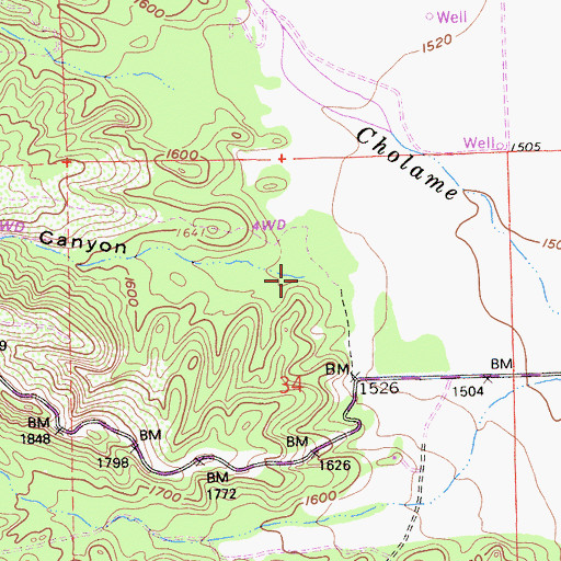 Topographic Map of Lee Canyon, CA