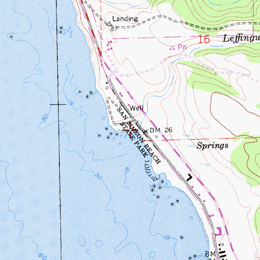 Topographic Map of Leffingwell Creek, CA