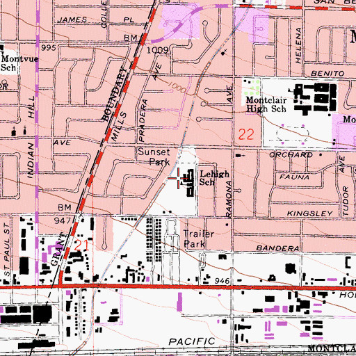 Topographic Map of Lehigh Elementary School, CA