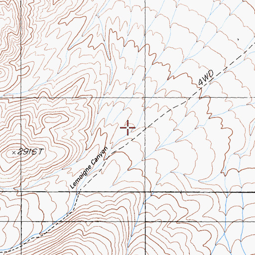 Topographic Map of Lemoigne Canyon, CA