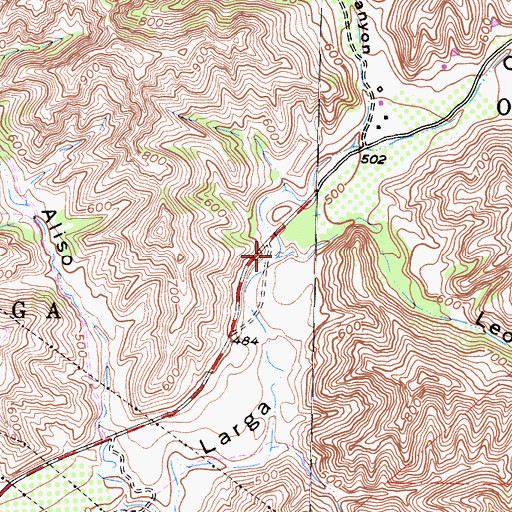 Topographic Map of Leon Canyon, CA