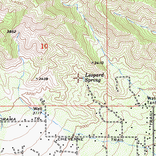 Topographic Map of Leopard Spring, CA