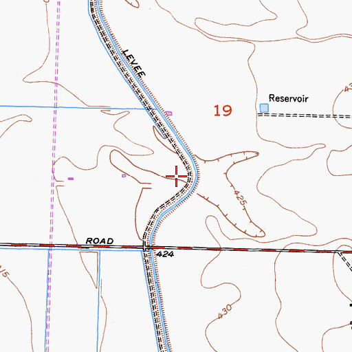 Topographic Map of Lerdo Canal, CA