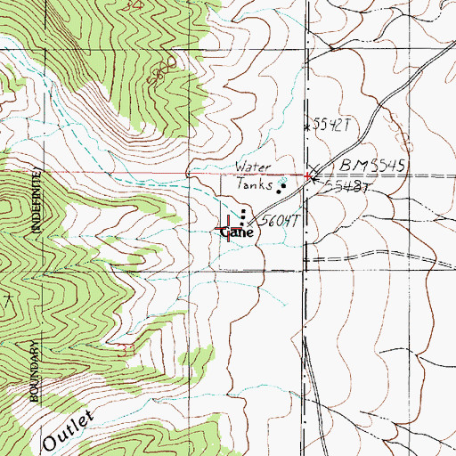 Topographic Map of Kane Ranch, AZ