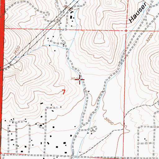 Topographic Map of Letteau Canyon, CA