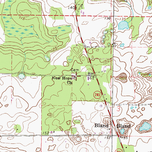 Topographic Map of Greater New Hope Baptist Church, FL
