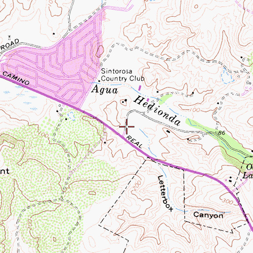 Topographic Map of Letterbox Canyon, CA