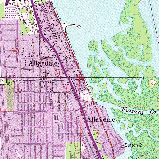 Topographic Map of Riverside Mobile Home Park, FL