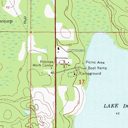 Topographic Map of Lake Dorr Mobile Home Park, FL
